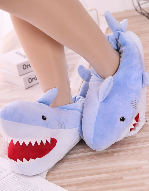 Load image into Gallery viewer, Cartoon shark cotton slippers
