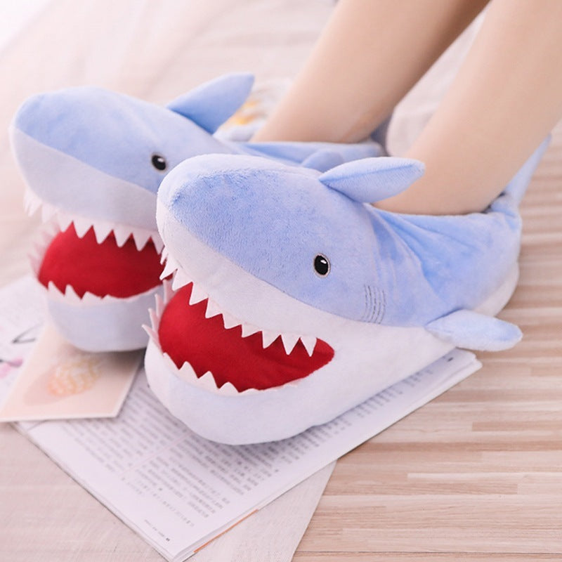 Cartoon shark cotton slippers