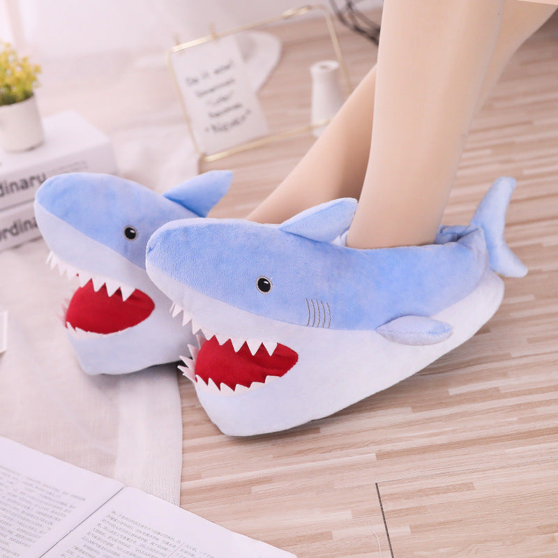 Cartoon shark cotton slippers