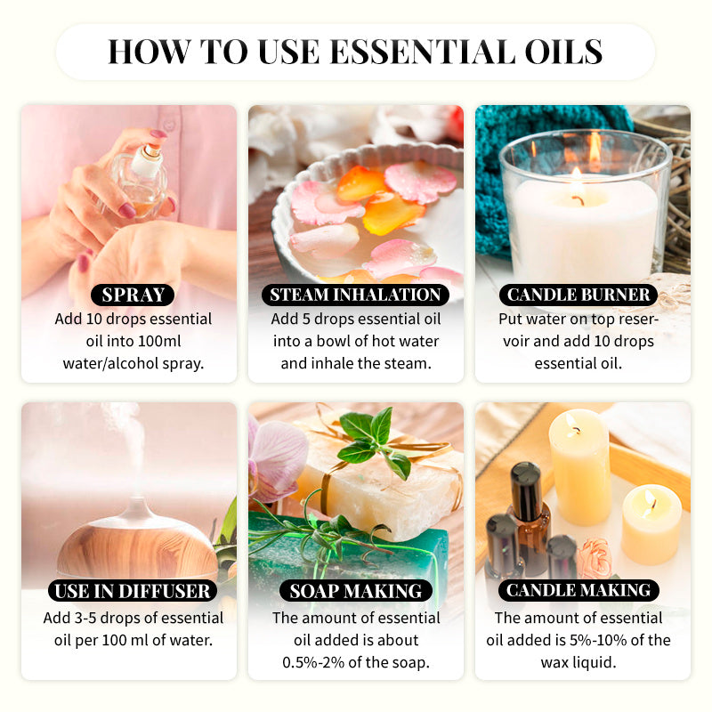 Aromatherapy Essential Oil 10ml Rose Lavender Single Essential Oil