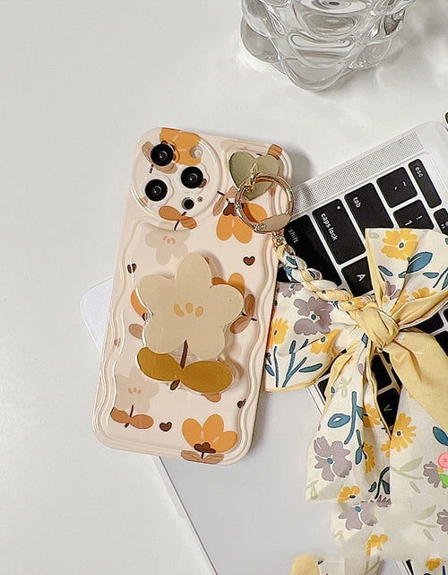 Load image into Gallery viewer, Autumn Leaves And Flowers With Bow Silk Scarf Phone Cases
