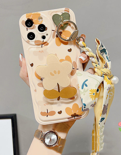 Load image into Gallery viewer, Autumn Leaves And Flowers With Bow Silk Scarf Phone Cases
