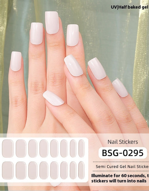 Load image into Gallery viewer, Pure Color UV Gel Nail Sticker Semi-curing Gel Nail Stickers Heating Lamp

