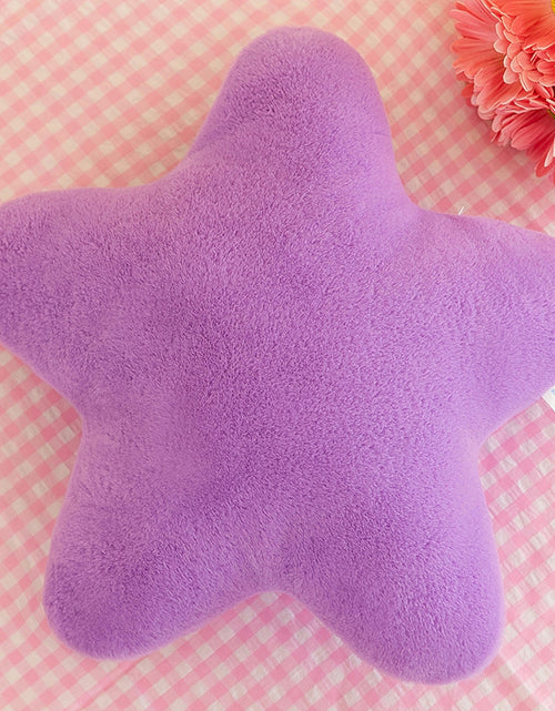 Load image into Gallery viewer, Star Pillow, Decorative Throw Pillows For Bed Couch, 15in Star Shaped Pillow Plush Floor Cushions Room Decor Pillow With Soft Faux Rabbit Fur For Sofa Bedroom Living Room
