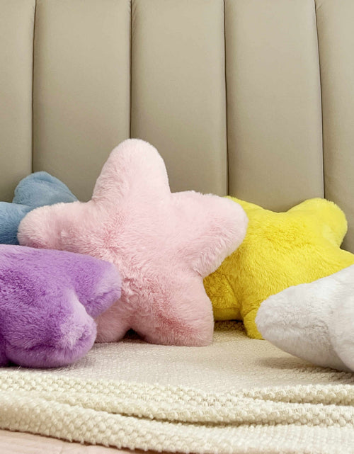 Load image into Gallery viewer, Star Pillow, Decorative Throw Pillows For Bed Couch, 15in Star Shaped Pillow Plush Floor Cushions Room Decor Pillow With Soft Faux Rabbit Fur For Sofa Bedroom Living Room
