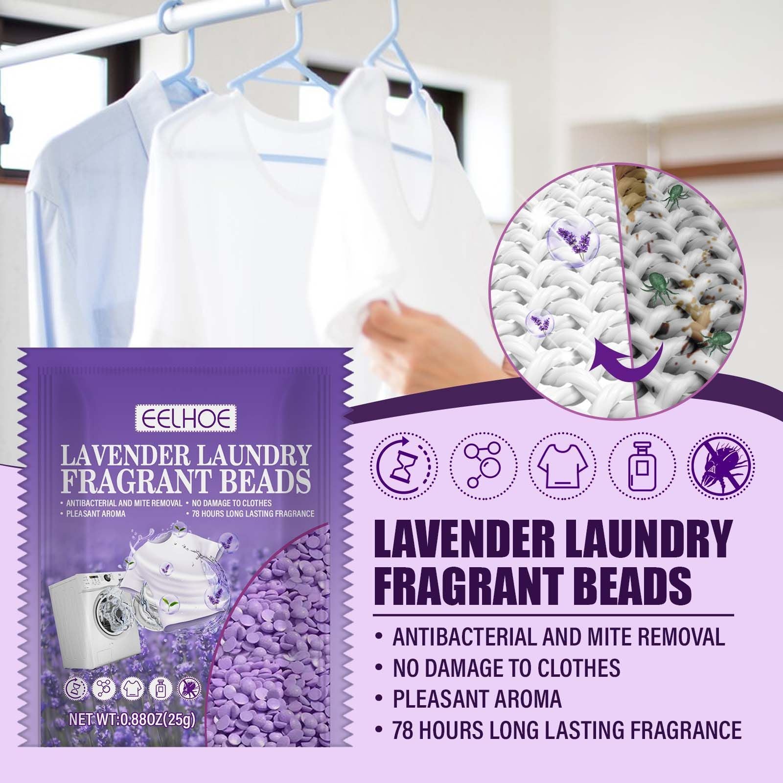 Lavender Laundry Mite Removal Fragrance Retaining Bead