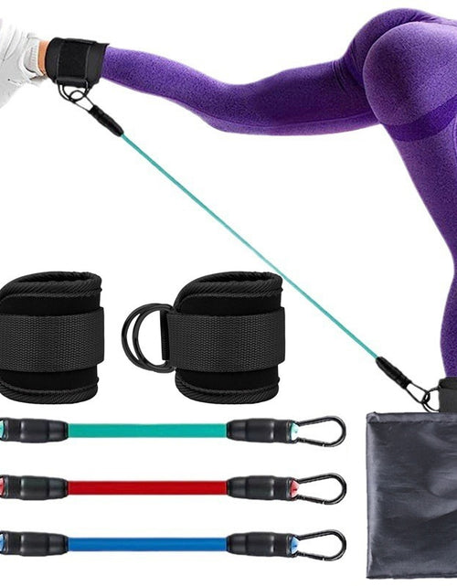 Load image into Gallery viewer, Ankle Strap Resistance Bands Hip Leg Strength Pull Rope Fitness Elastic Training Home Yoga Pilate Crossfit Workout Gym Equipment
