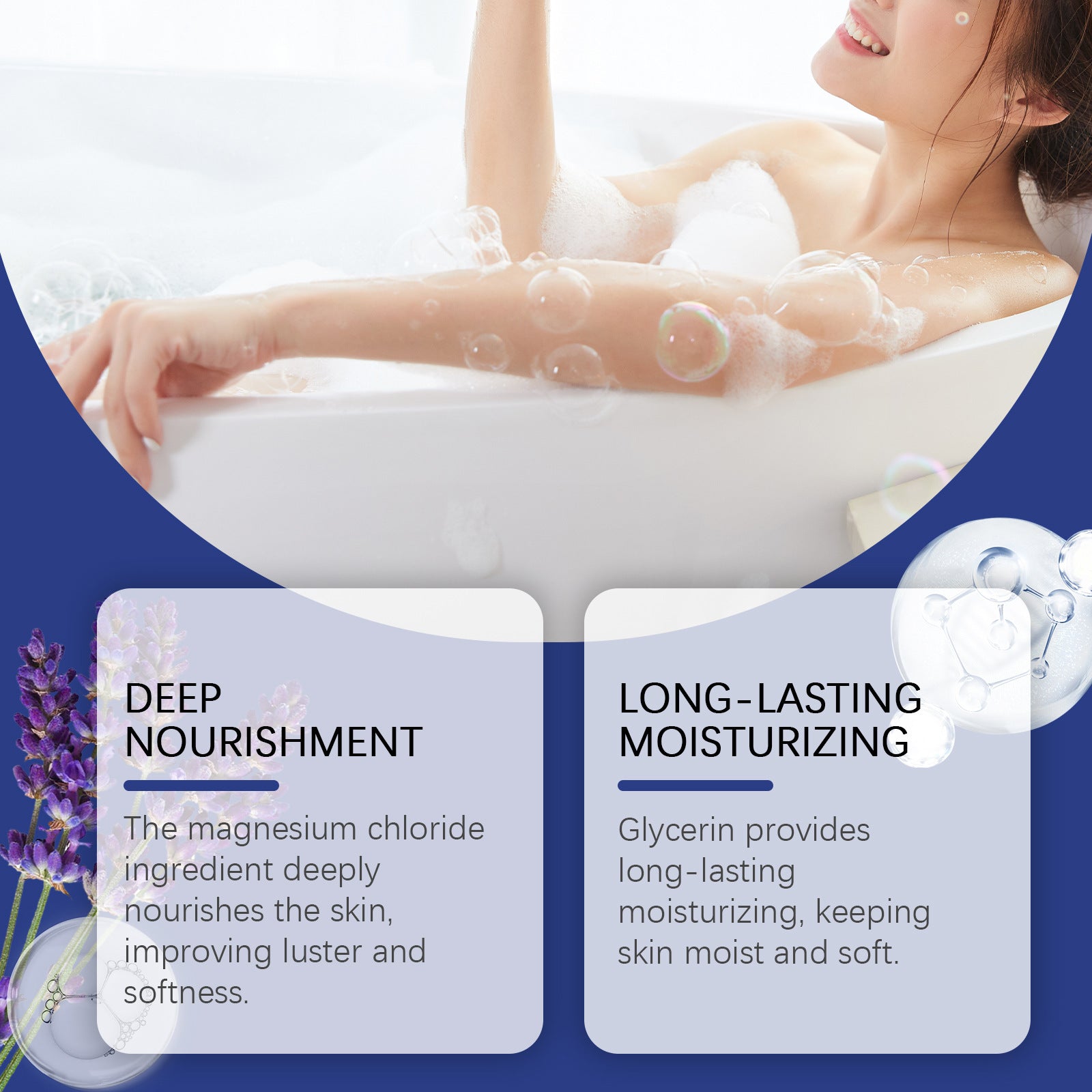 Lavender Magnesium Bath Sheet Nourishing Moisturizing Cleaning