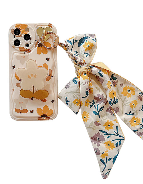 Load image into Gallery viewer, Autumn Leaves And Flowers With Bow Silk Scarf Phone Cases

