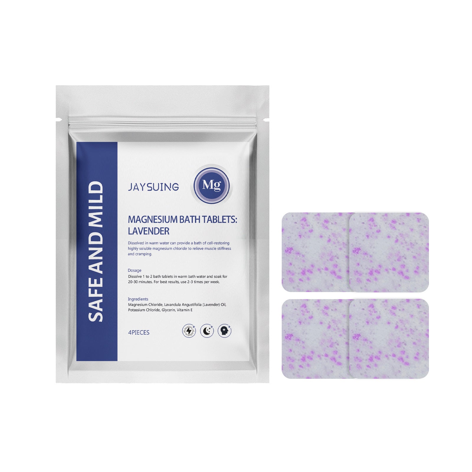 Lavender Magnesium Bath Sheet Nourishing Moisturizing Cleaning